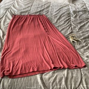 Front Rib Knit Midi Skirt NWT